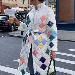 Yellow the Label Colorful Patchwork Quilted Coat